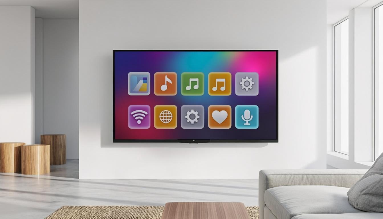Smart TV Samsung avec l'application IPTV installée dans le salon